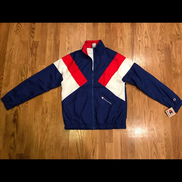 CHAMPION Life Track Jacket Nylon Windbreaker Blue - Picture 1 of 4